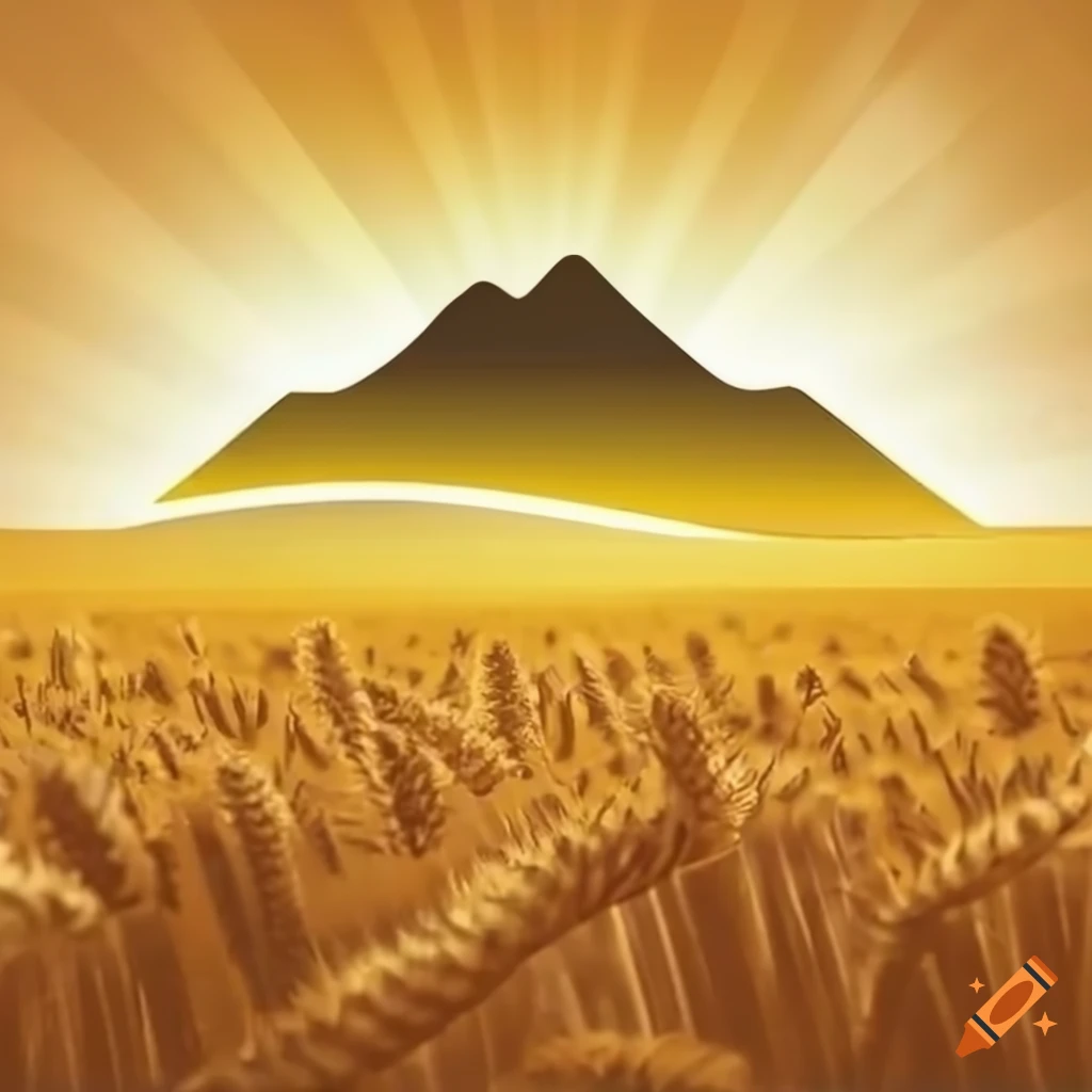Logo design with mountain and wheat field on Craiyon