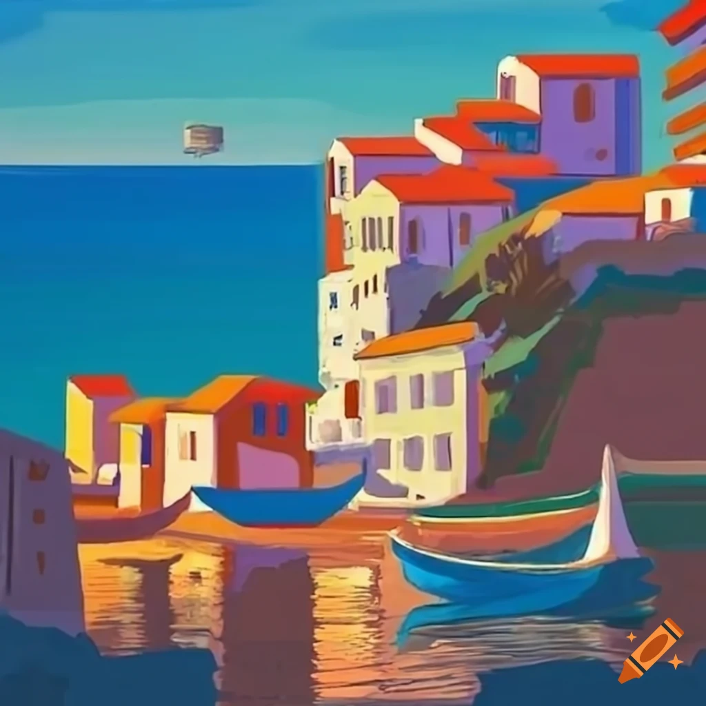Painting Of A Picturesque Mediterranean Town On Craiyon painting-of-a-picturesque-mediterranean-town-on-craiyon
