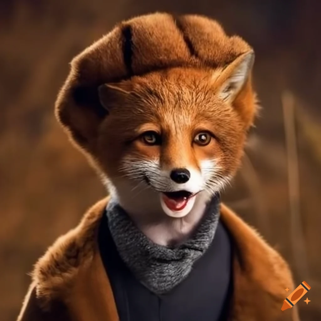 charming London fox with a mischievous look