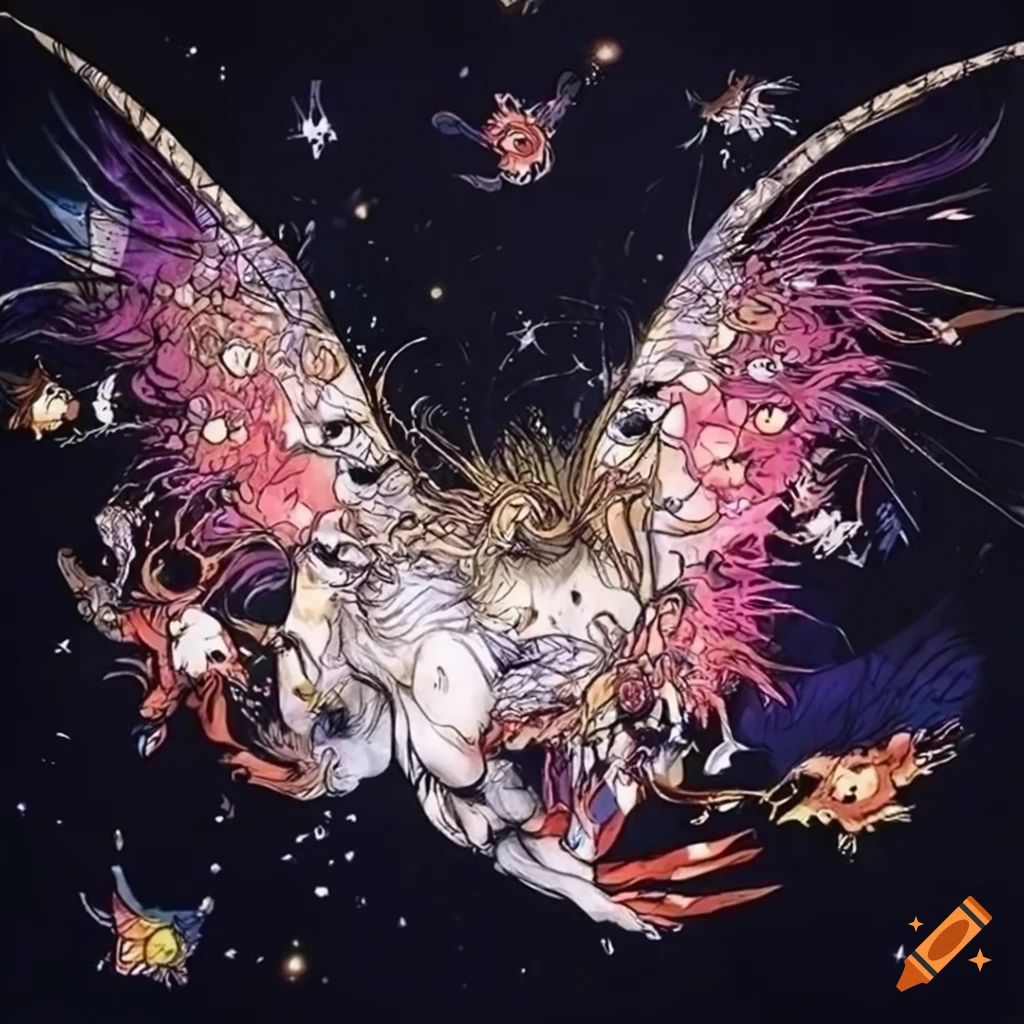 Stunning artwork of animal constellations in yoshitaka amano style on ...