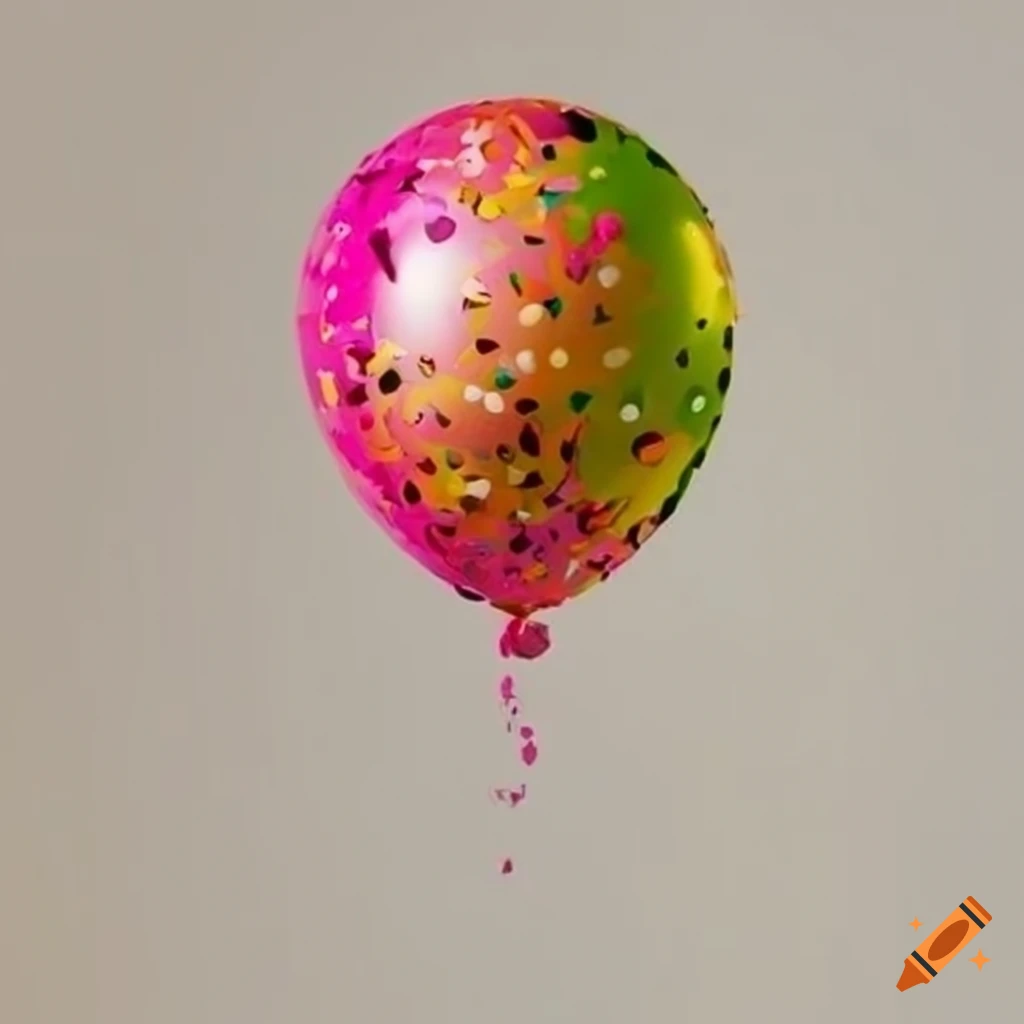 Colorful party decorations with balloons and confetti