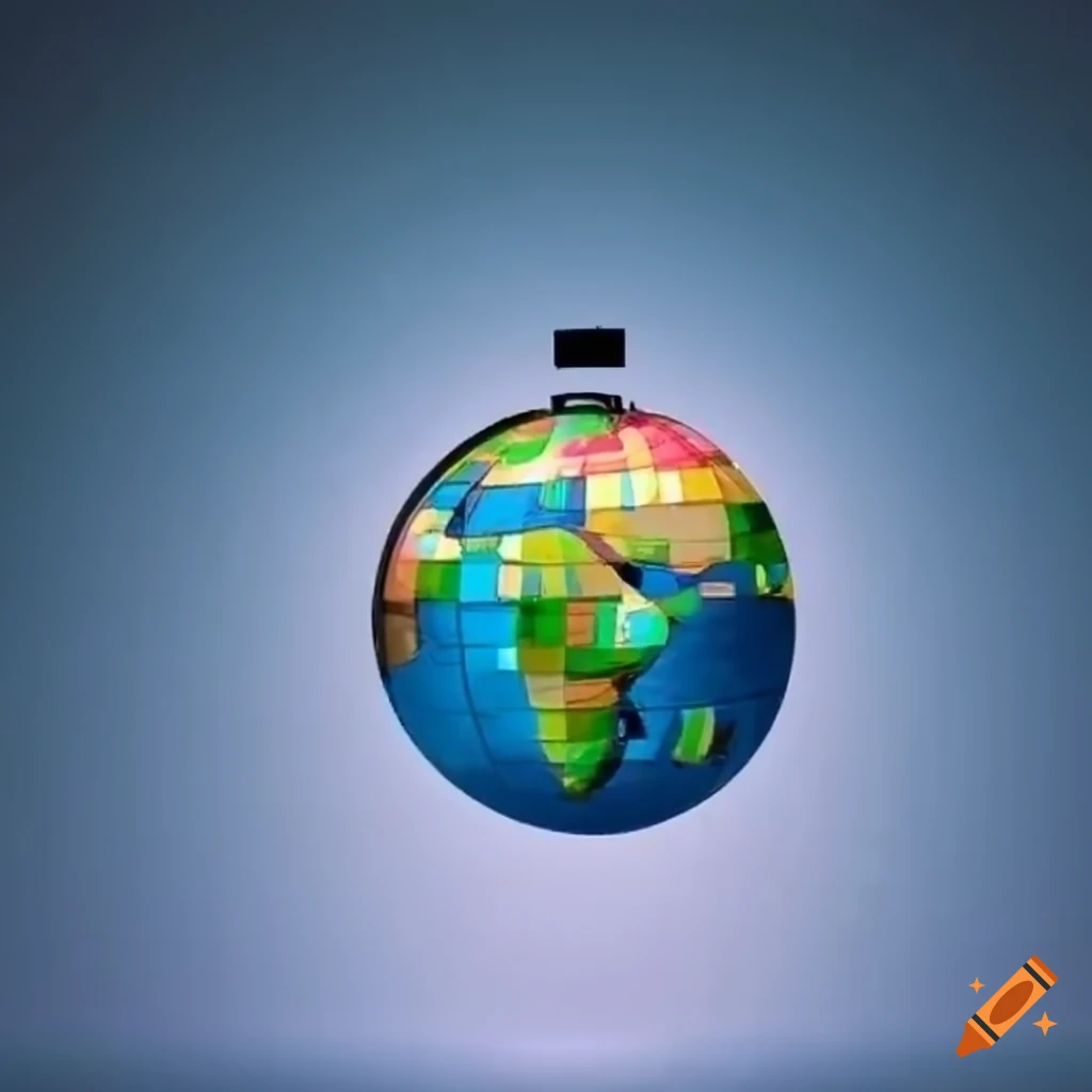 magnifying glass over pixelated globe