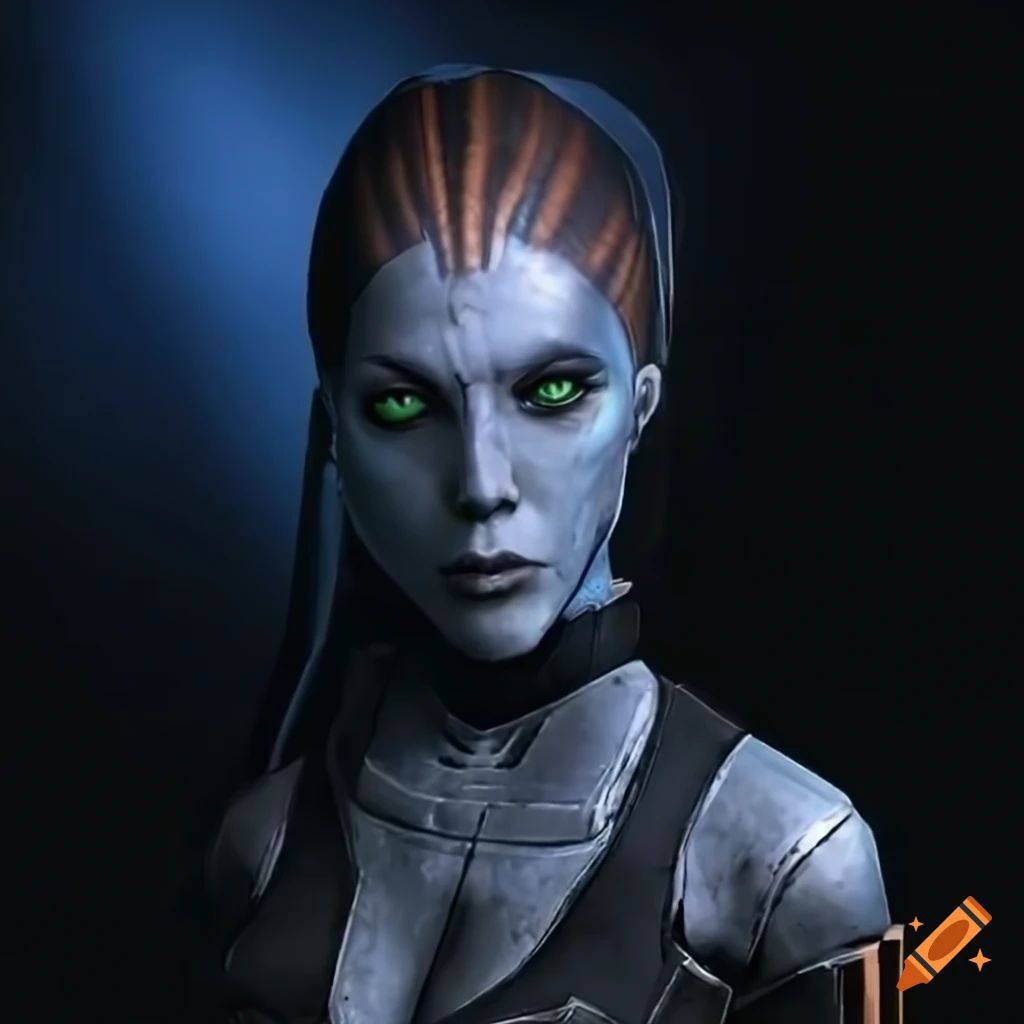 female character from Mass Effect with deep eyes