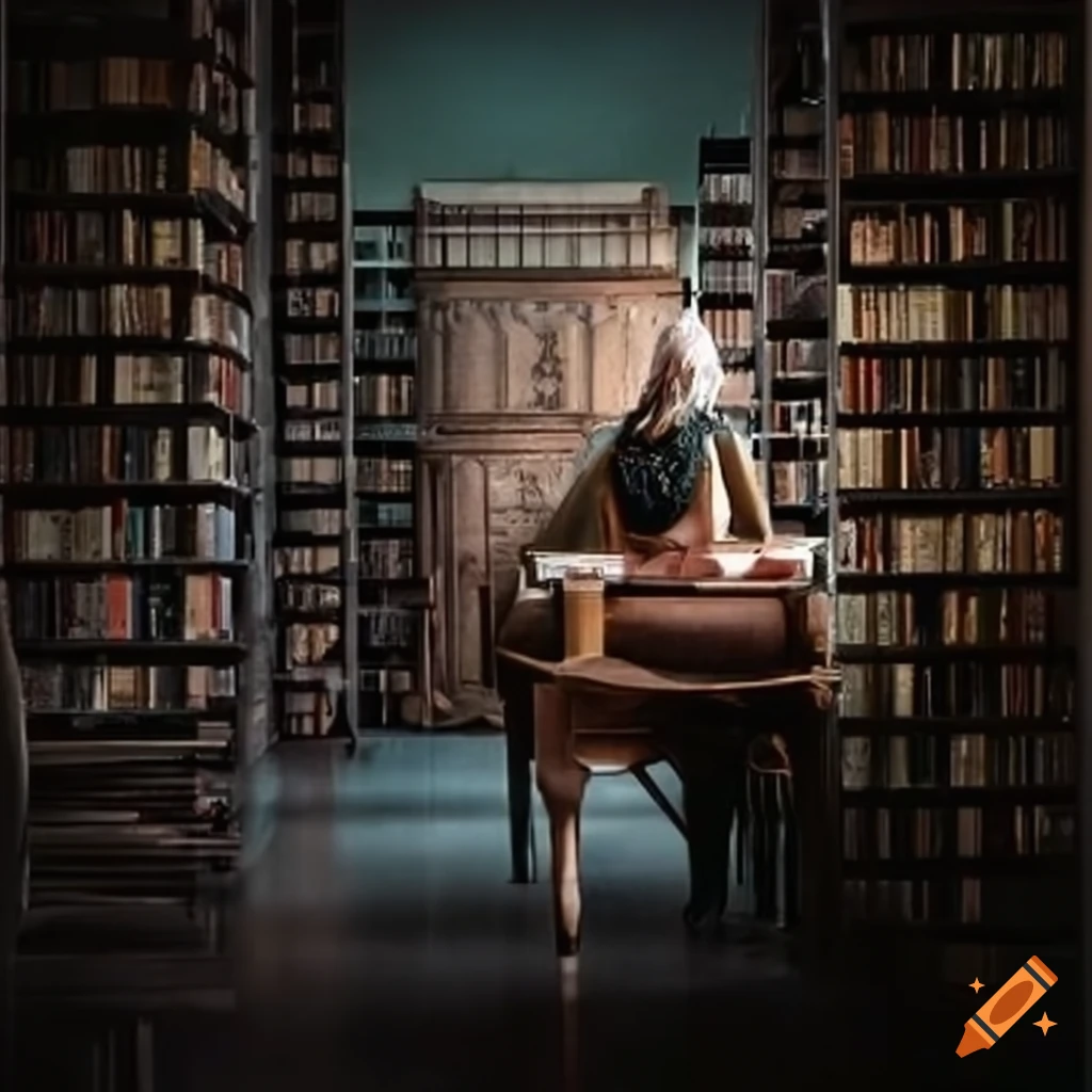 conservator working in a library