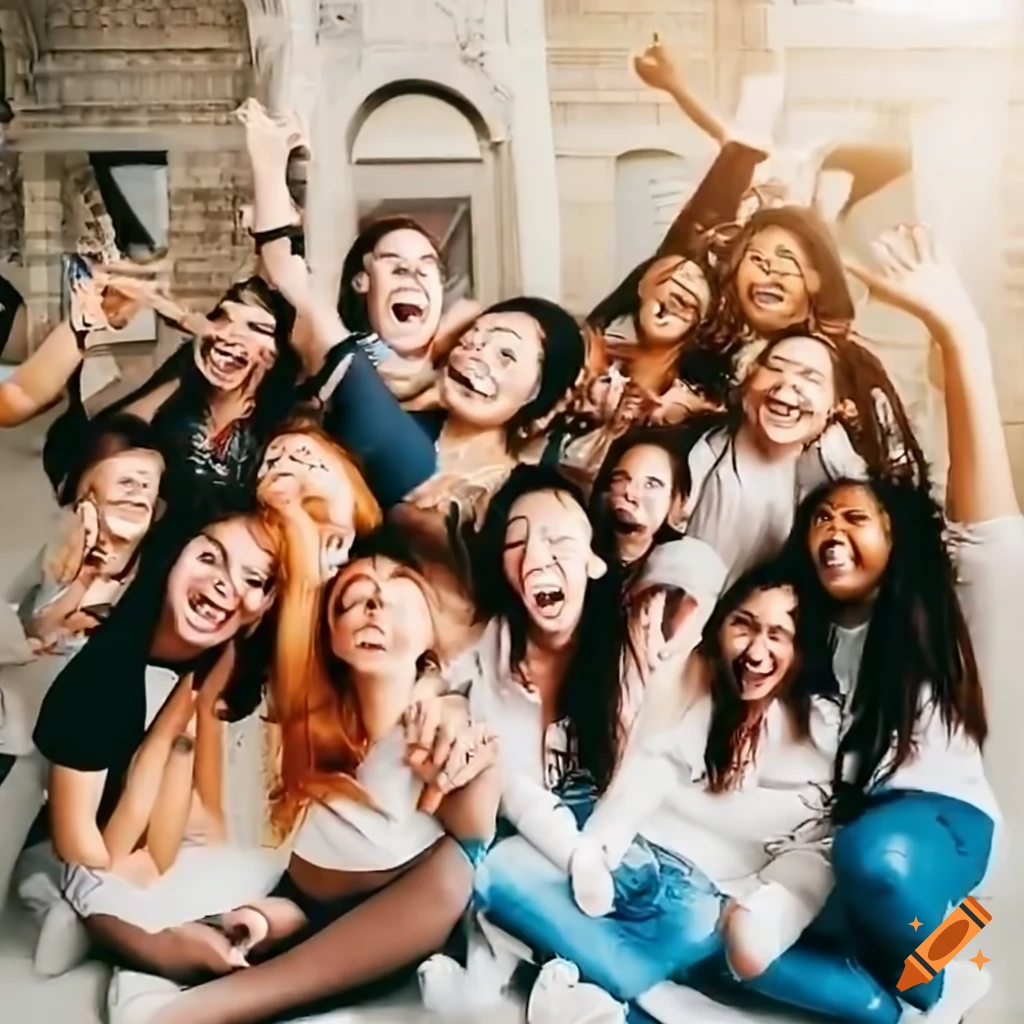 Multiracial group of friends taking selfie | Group of friends, Multiracial,  Group photo poses