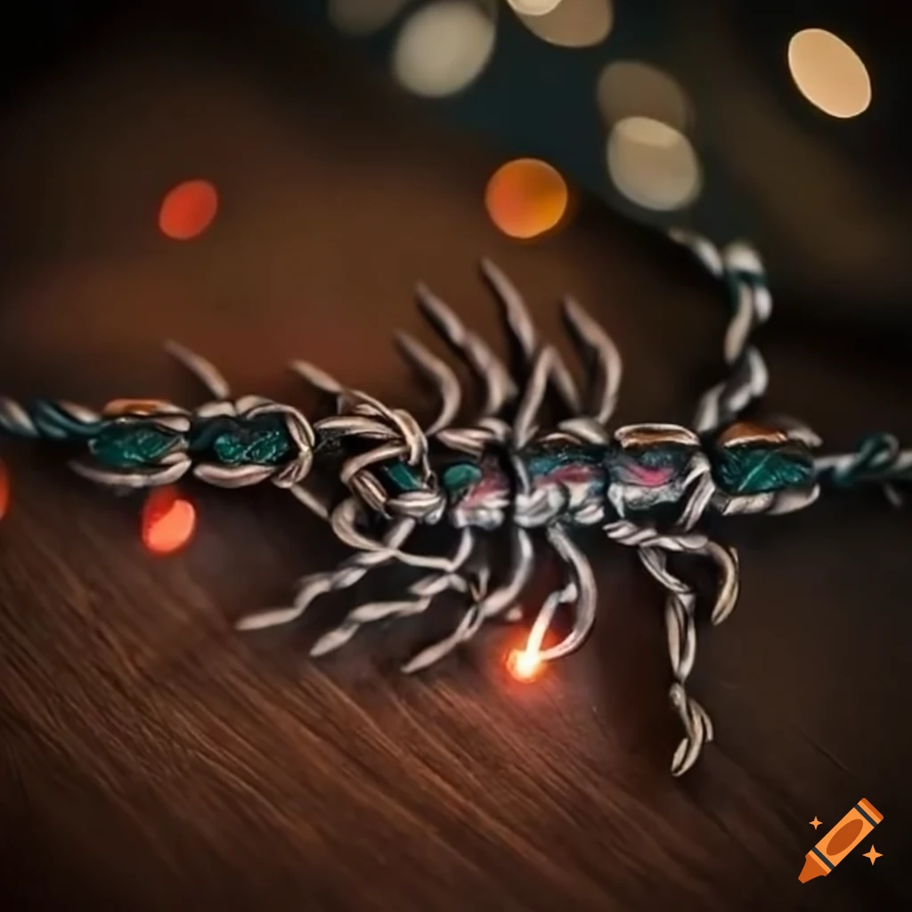traditional scorpion tattoo made of barbed wire