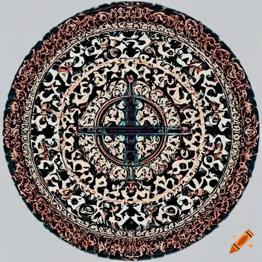 round ornament with peace signs