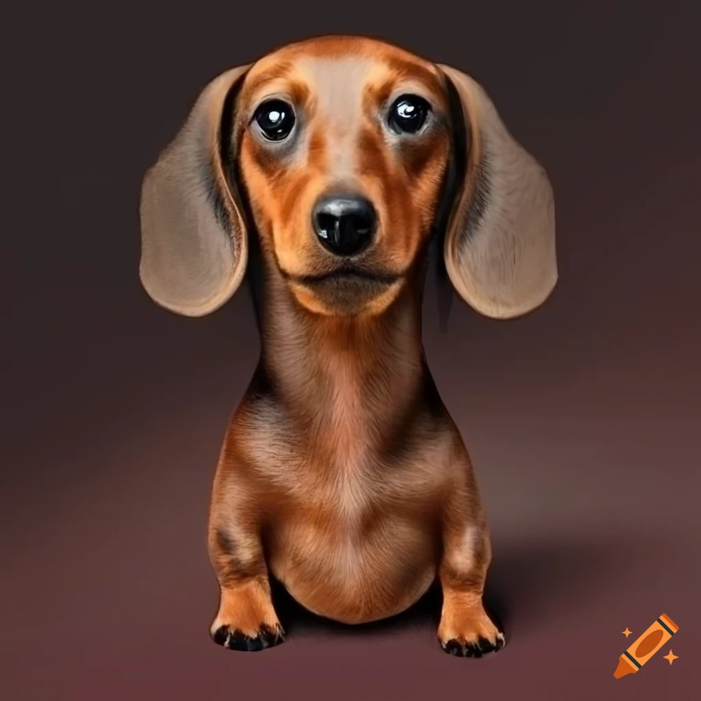 illustration of a mini dachshund dog
