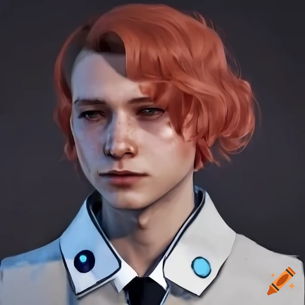 Image of a guy with wavy red hair and freckles on Craiyon