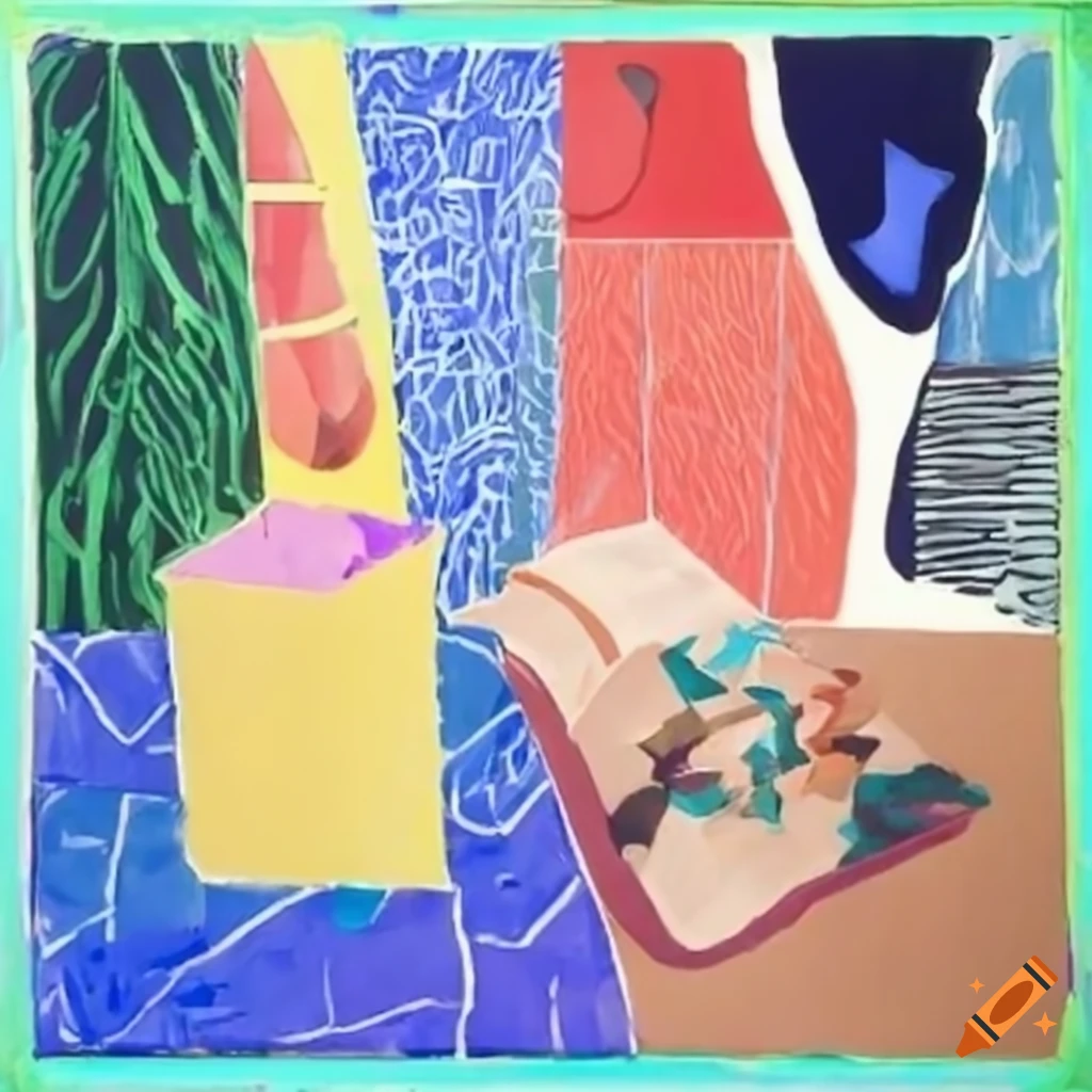 fusion artwork inspired by Georges Braque and David Hockney