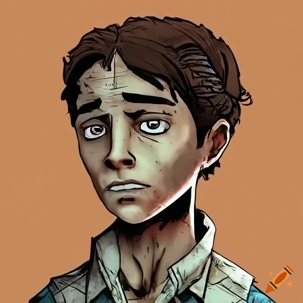 digital art of Matpat in the style of Telltale's Walking Dead