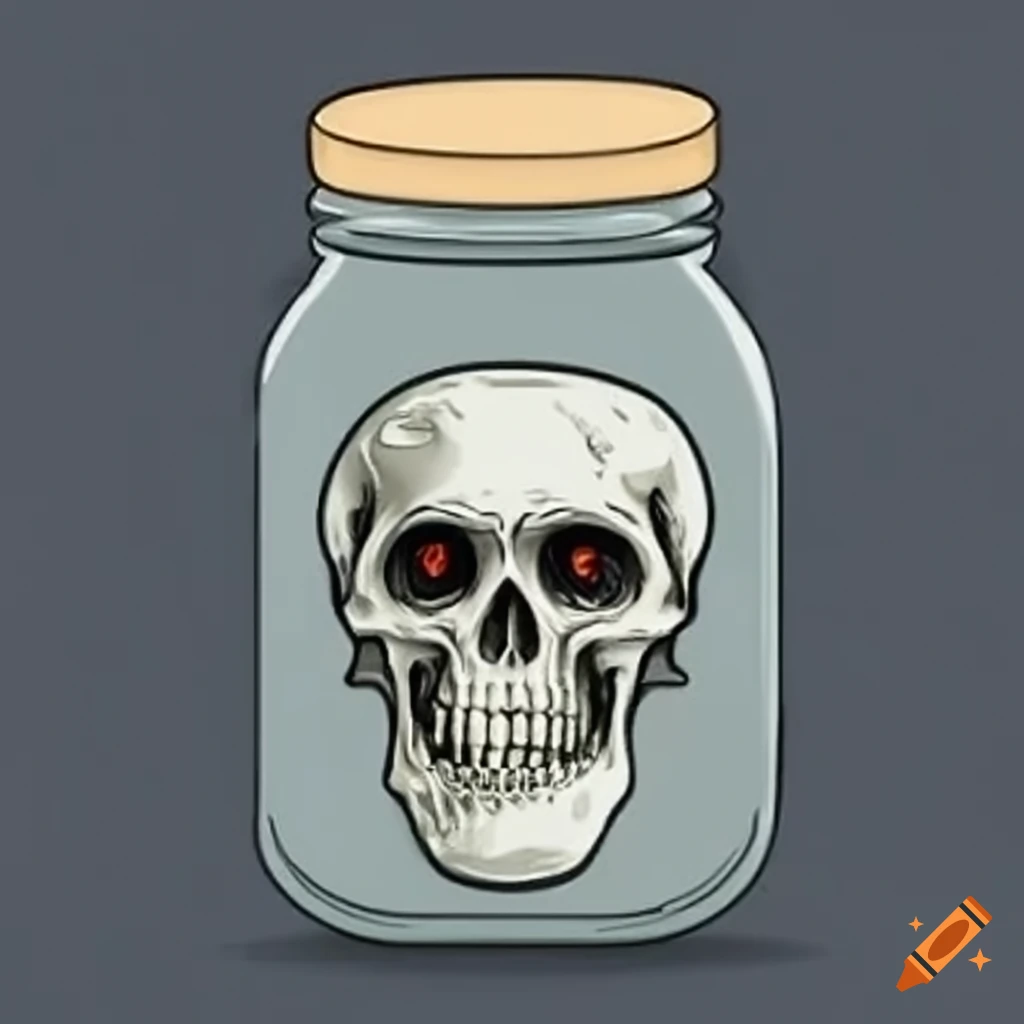 Artistic Depiction Of A Skull In A Mason Jar Artistic Depiction Of A Skull In A Mason Jar
