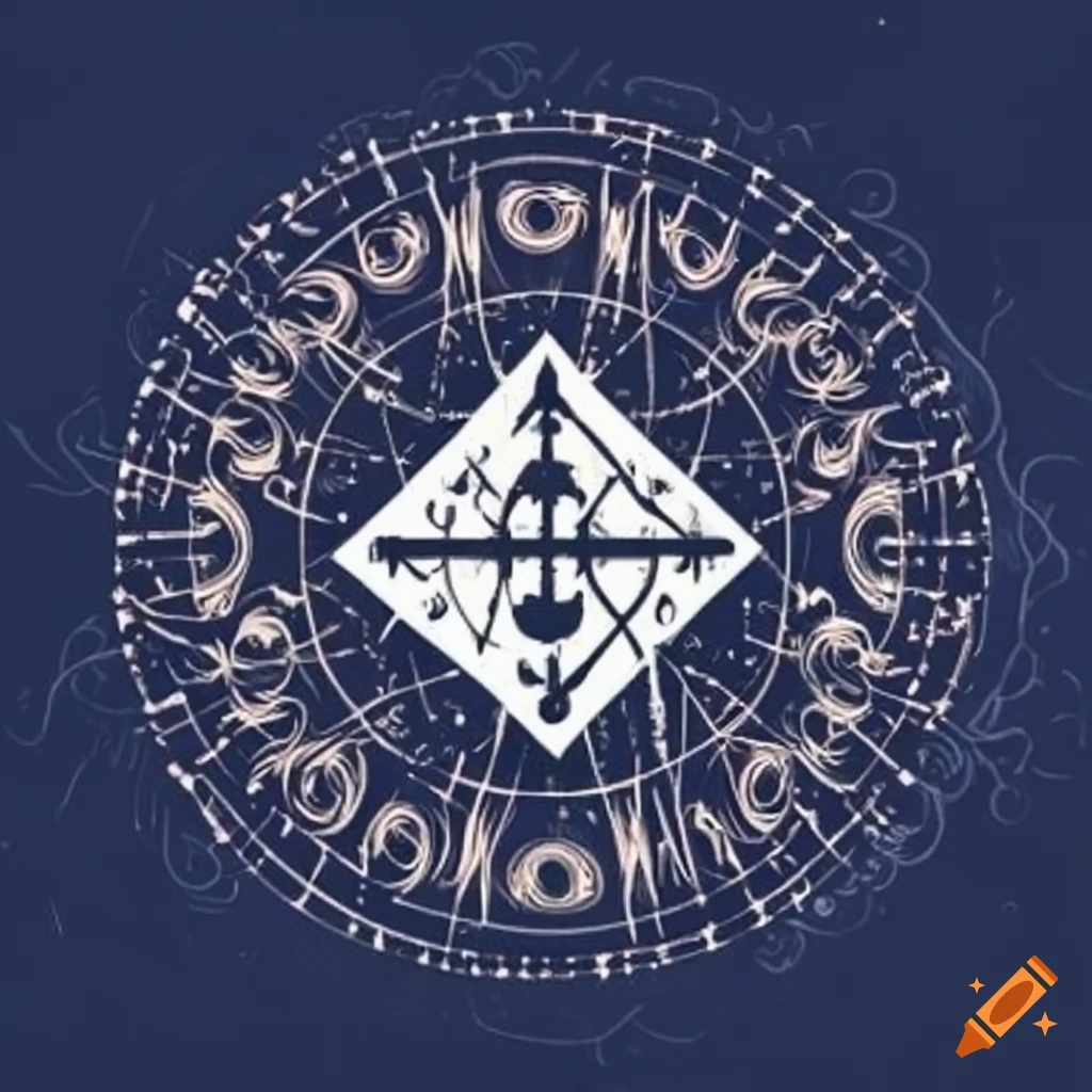 minimalist occult design with seven rays