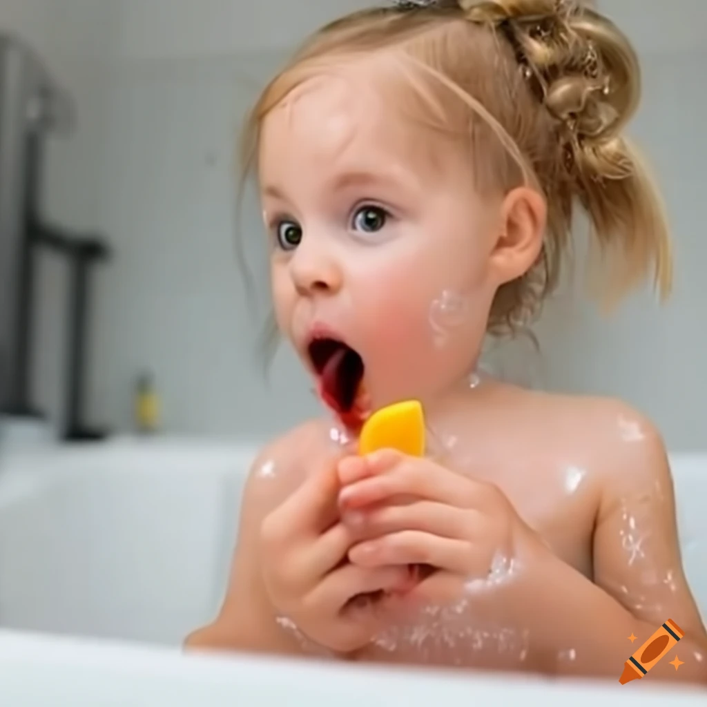 happy toddler girl eating a white popsicle