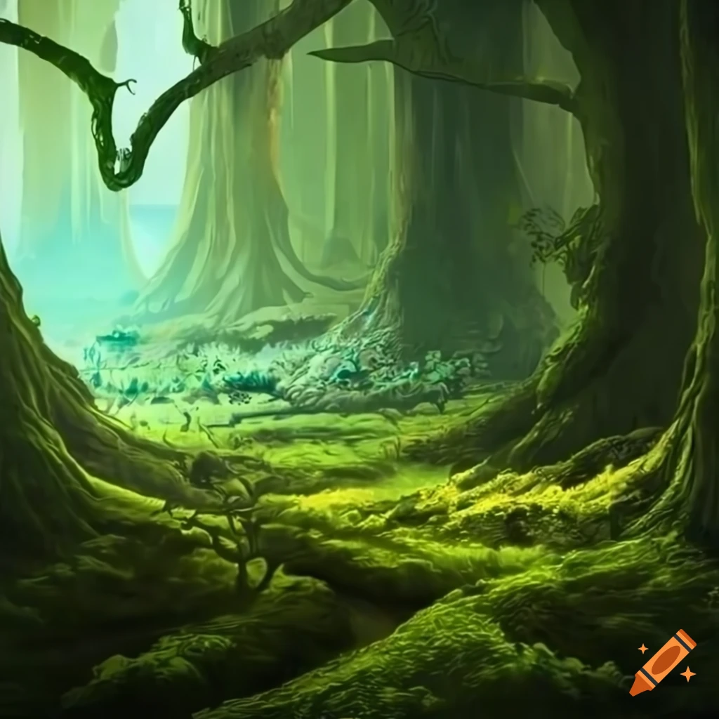 Epic fantasy artwork of an elven forest spirit on Craiyon