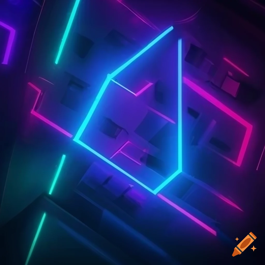 neon futuristic background with geometric shapes
