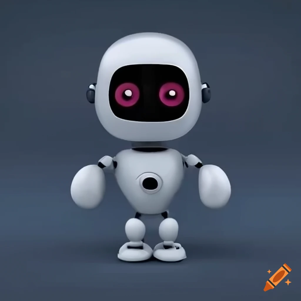 cute cartoon robot with a friendly smile