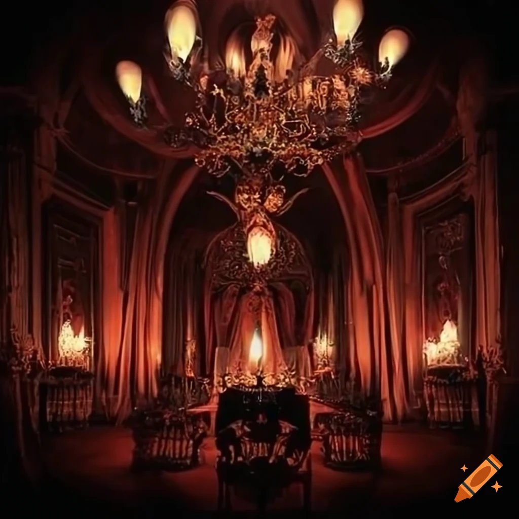 gothic ballroom with candle-lit ambiance