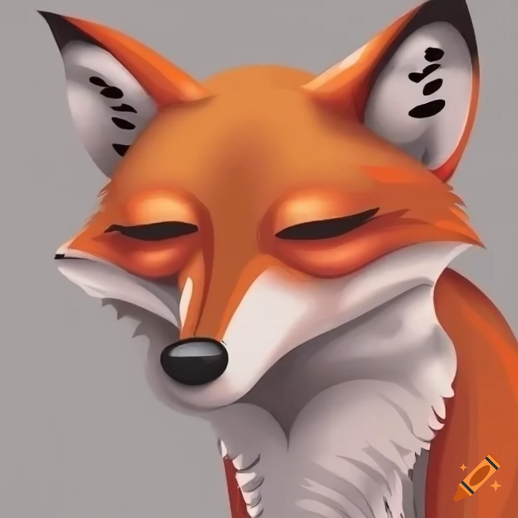 cartoon image of a tired fox