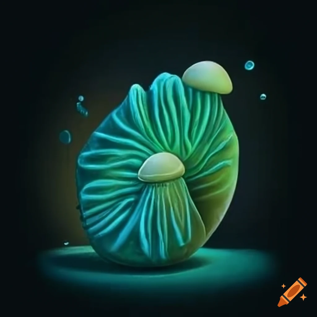 illustration of EcoAlgae, a genetically modified marine microorganism used for water purification