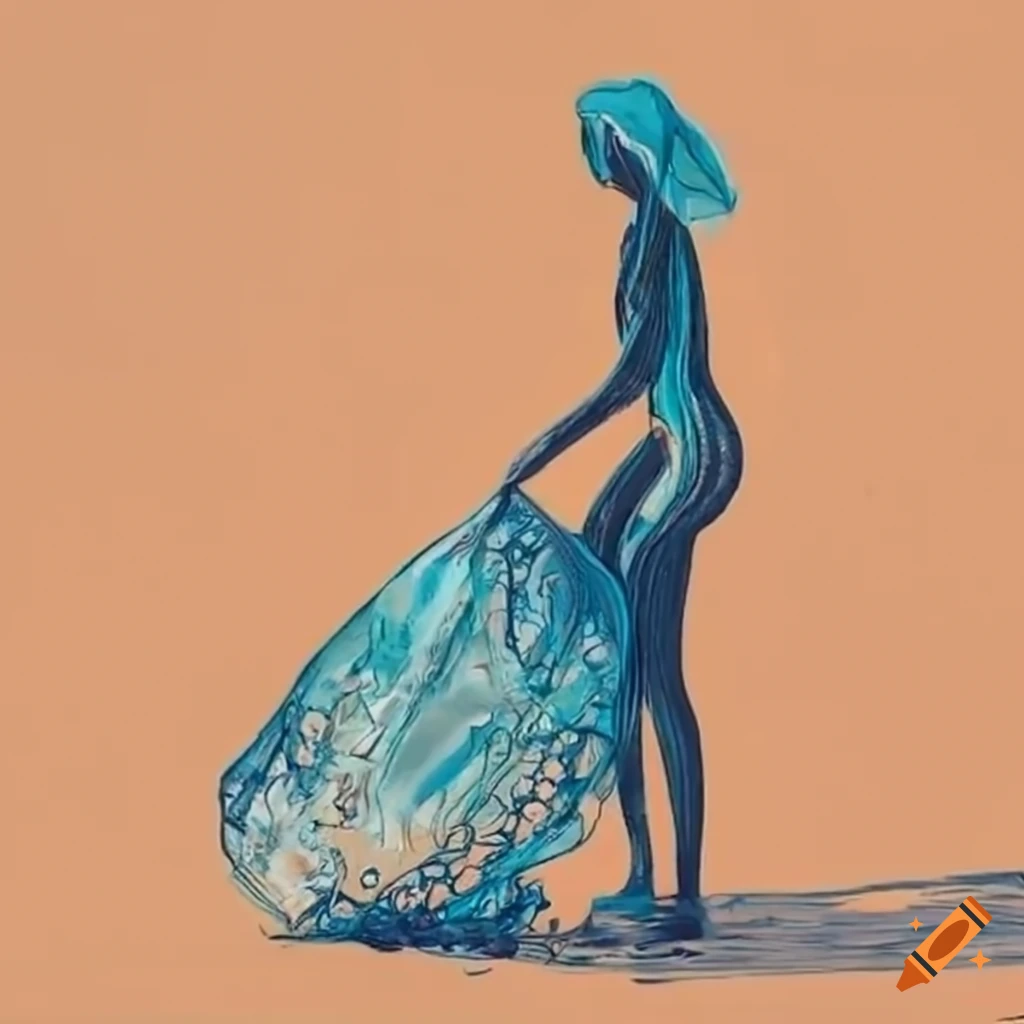 woman collecting trash on the beach