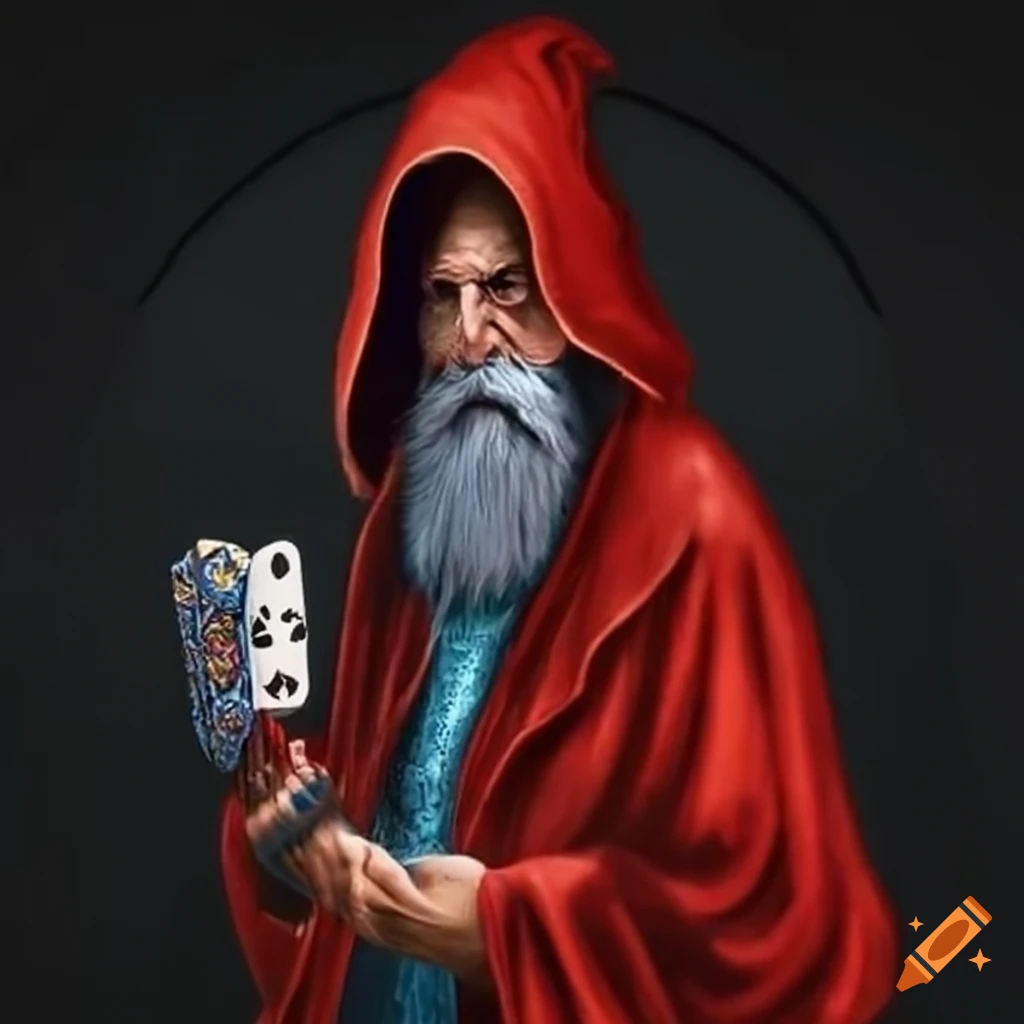 wizard-with-a-deck-of-cards-on-craiyon