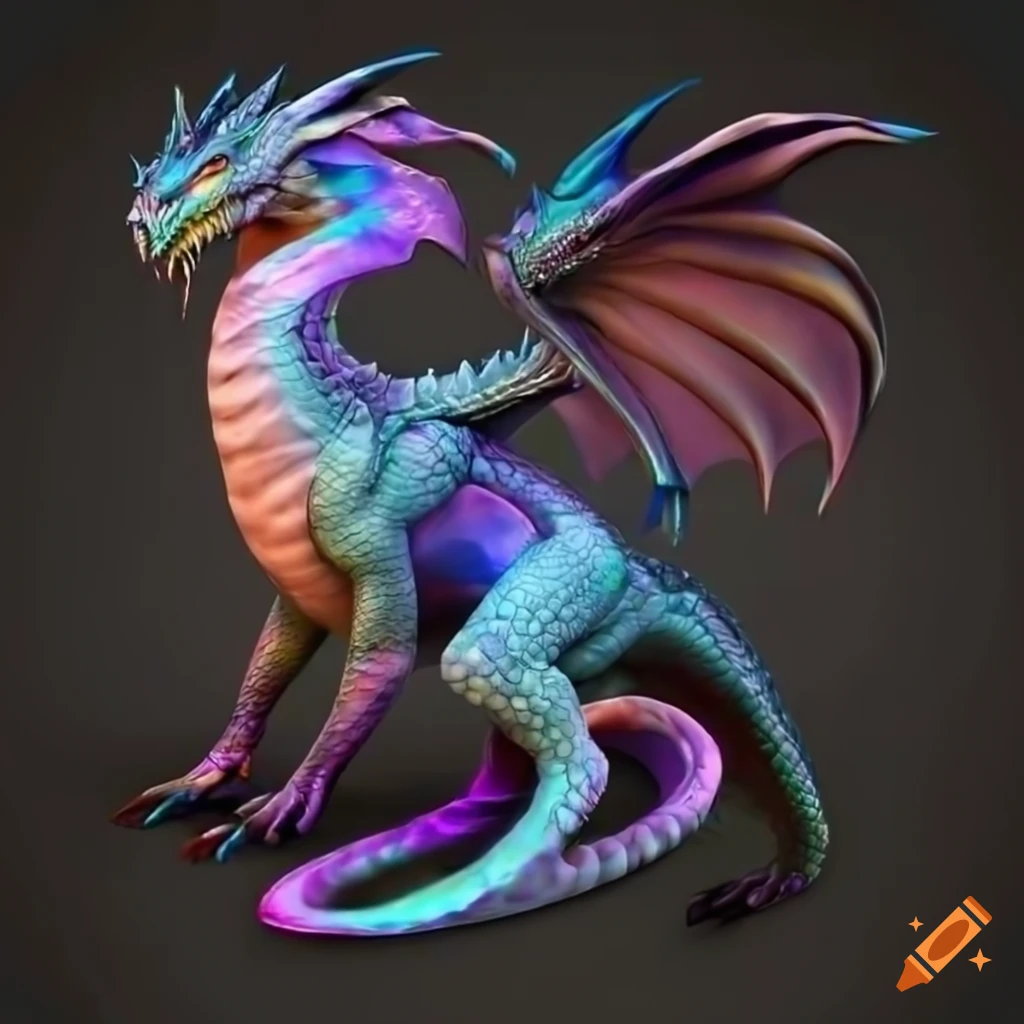 realistic 3D render of a half human, half dragon creature
