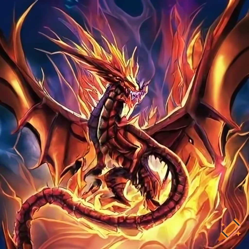 epic fire dragon in Yu-Gi-Oh card art