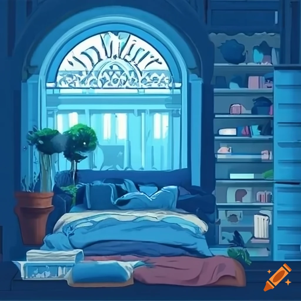 country-blue-bedroom-on-craiyon