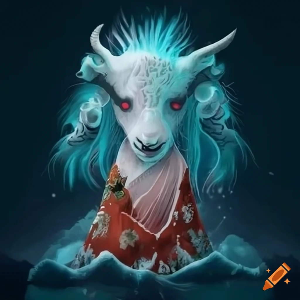 Japanese snow spirit in a kimono