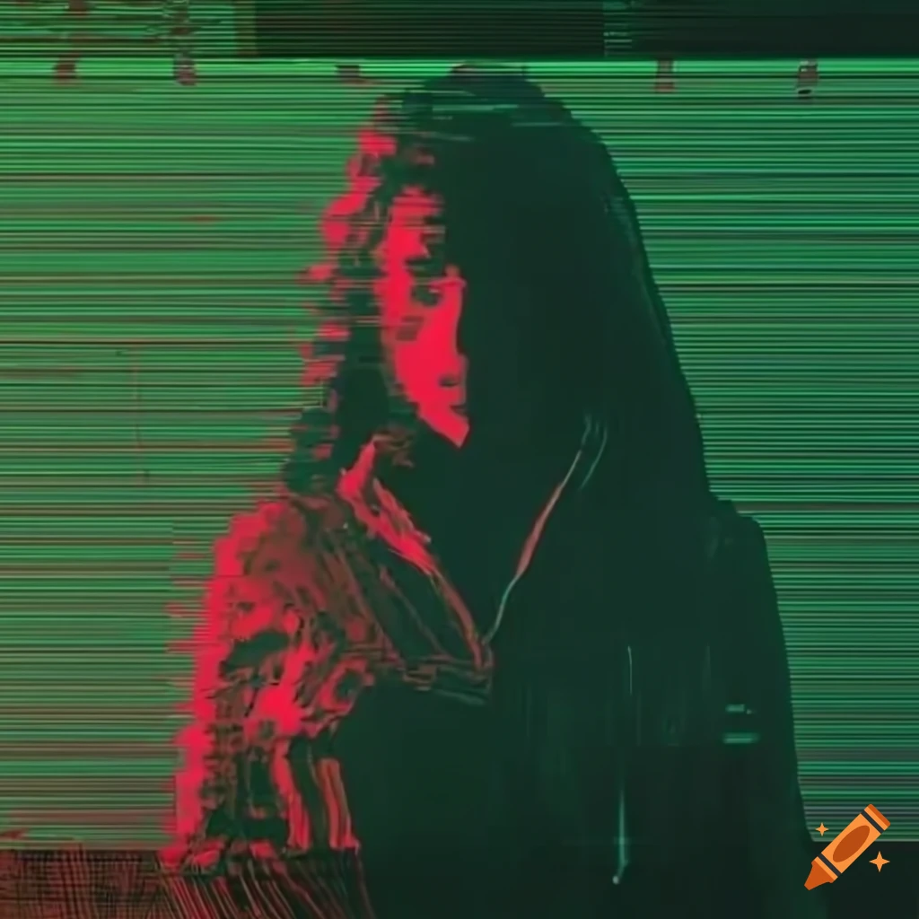 double exposure of a woman with glitchy grunge textures