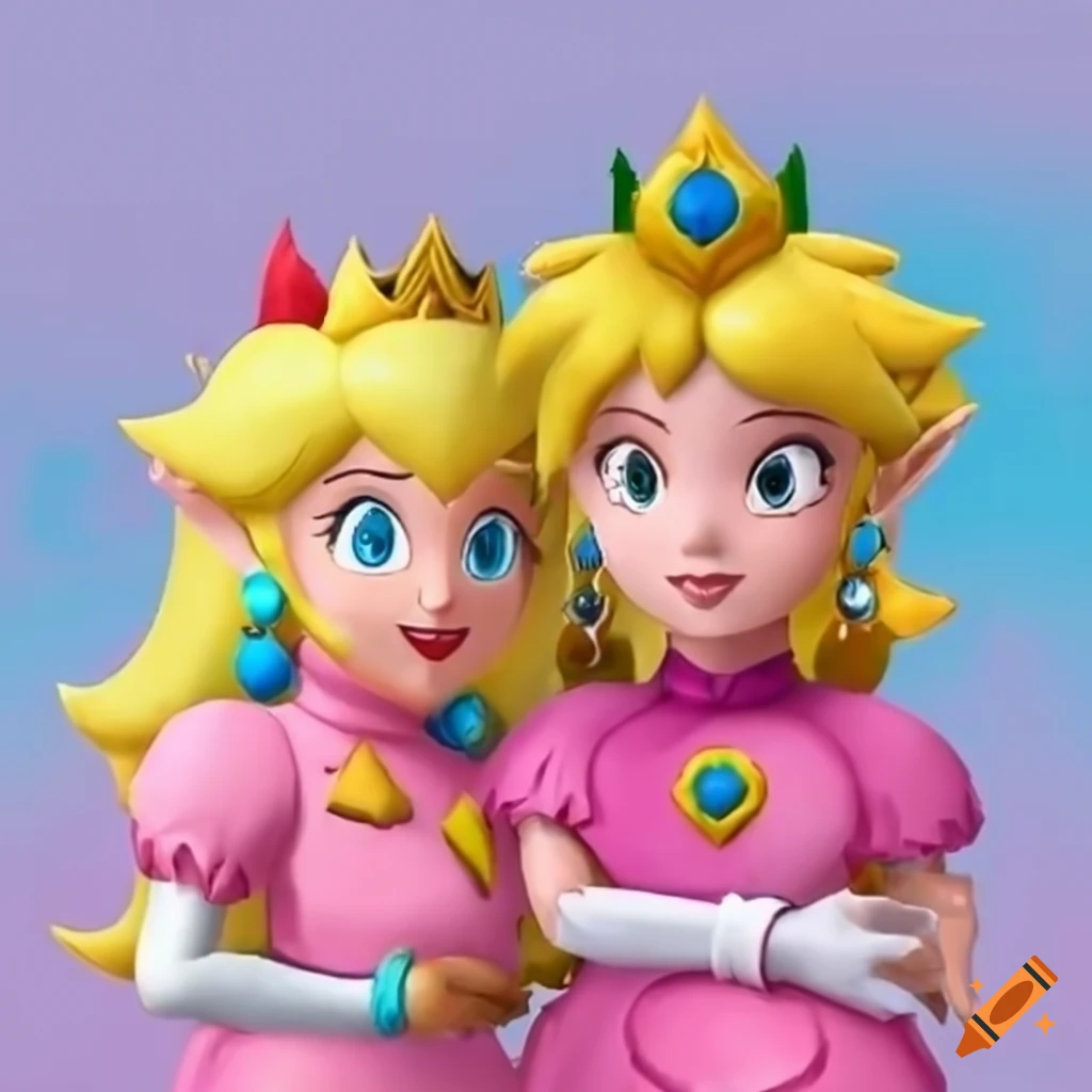 Princess Peach And Link Posing Together In Costume Swap