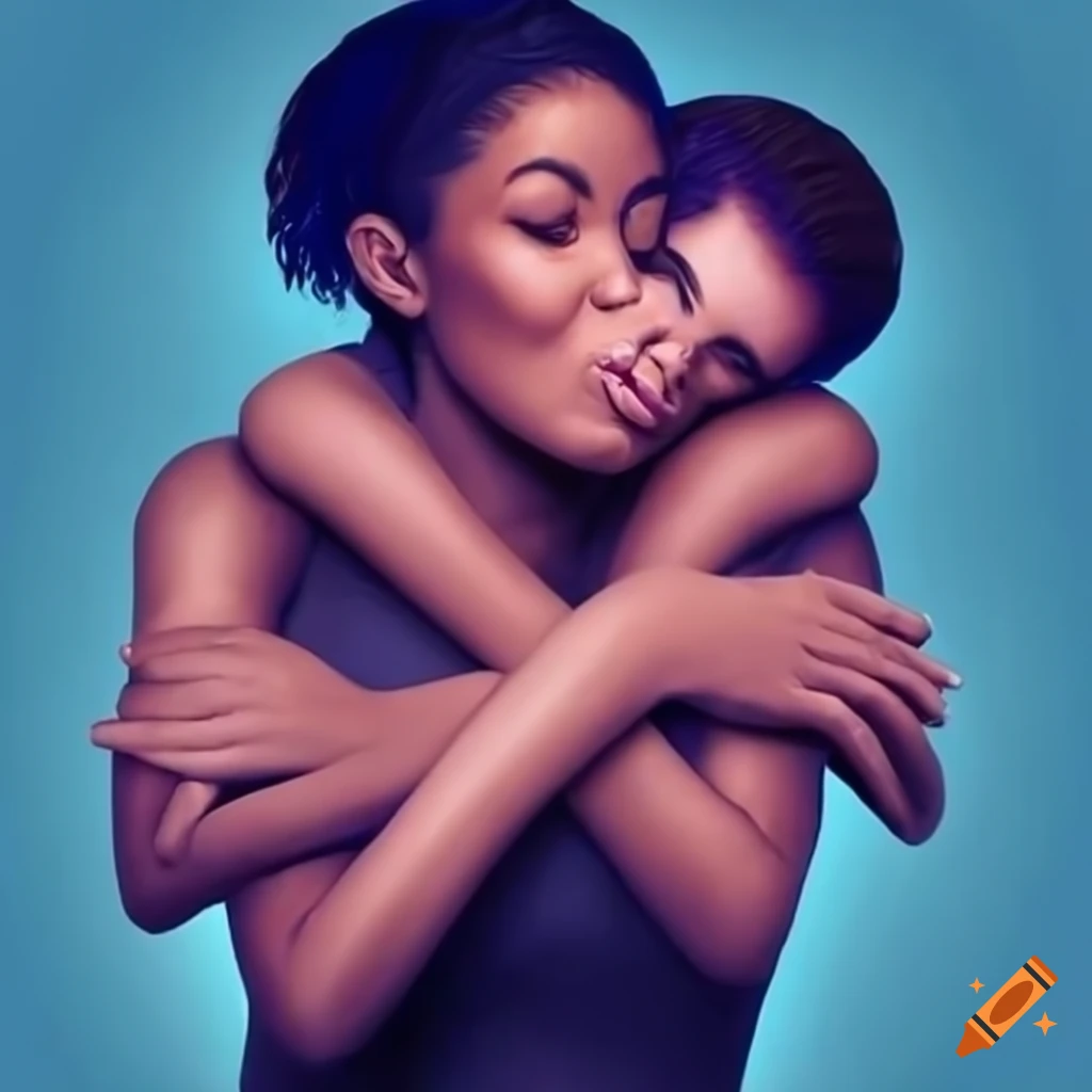 image of a woman hugging herself