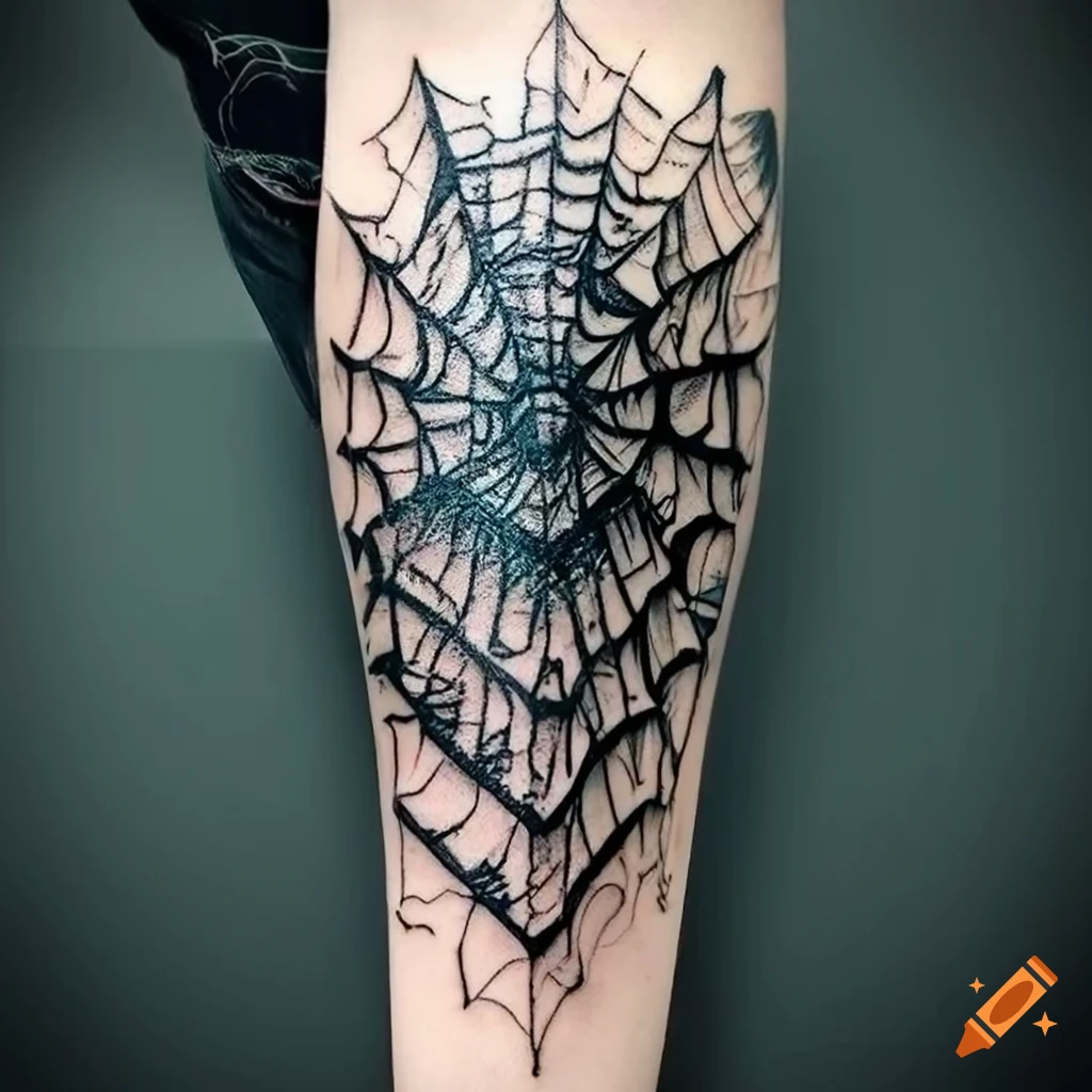 heart spider web tattoo design 25254328 PNG
