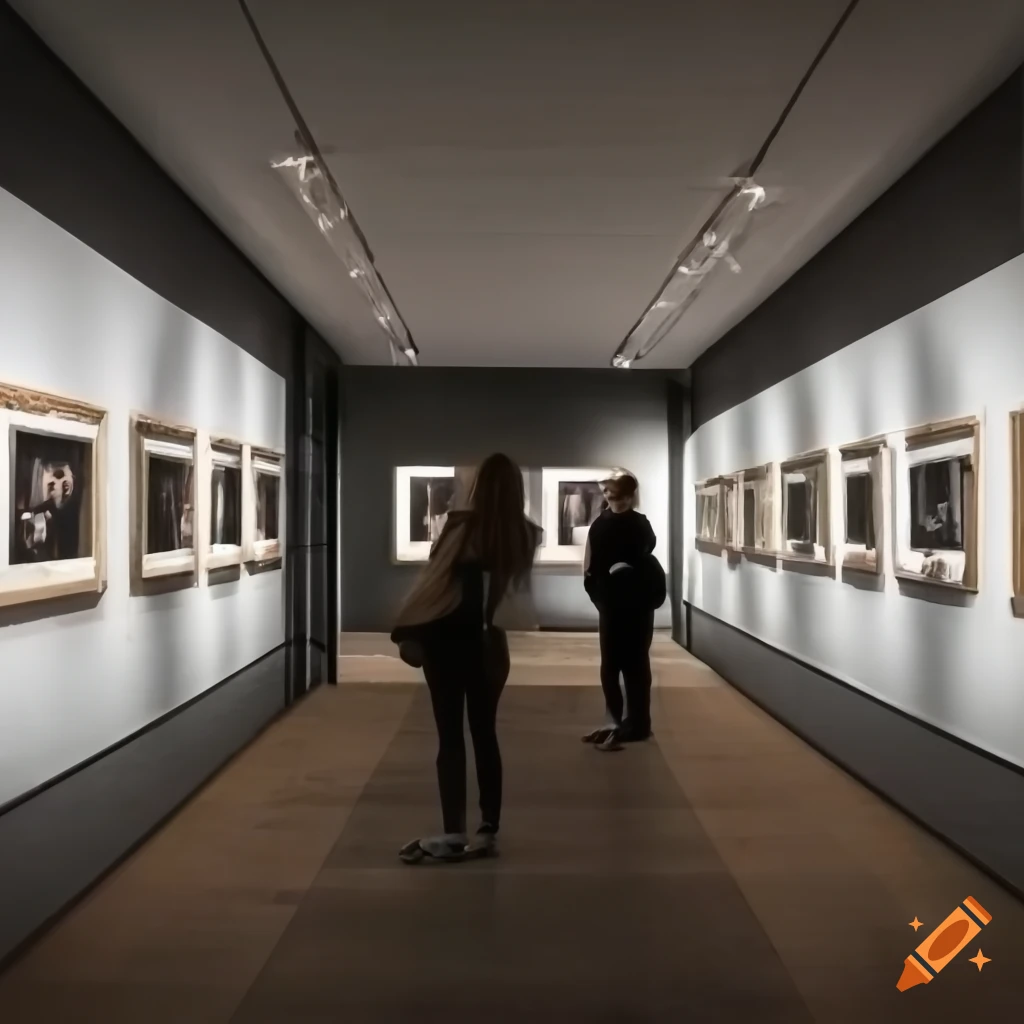 people appreciating artwork at an exhibition