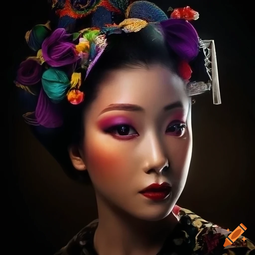 Beautiful Geisha Portrait On Craiyon