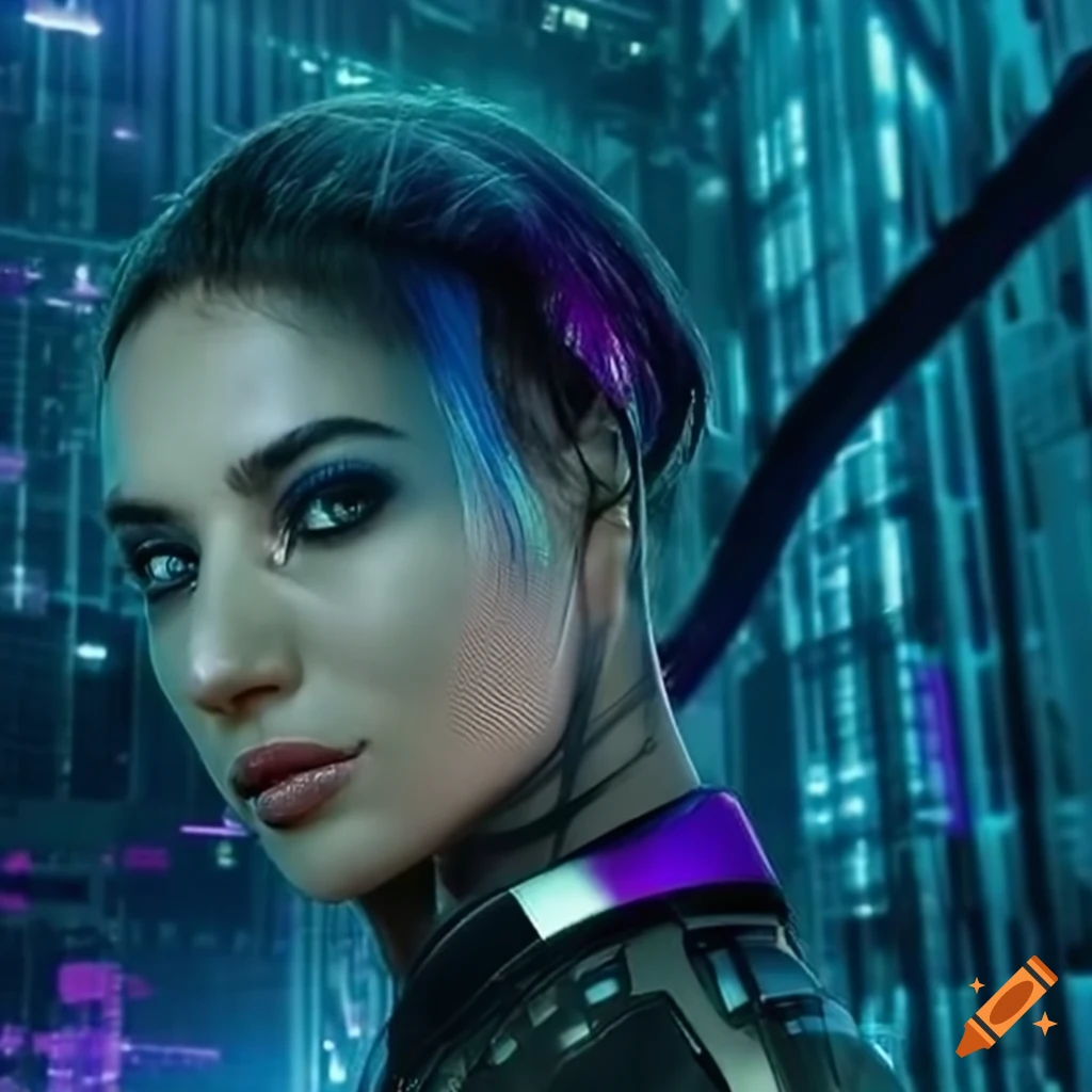 hyper-detailed cyberpunk cityscape with genetic elements