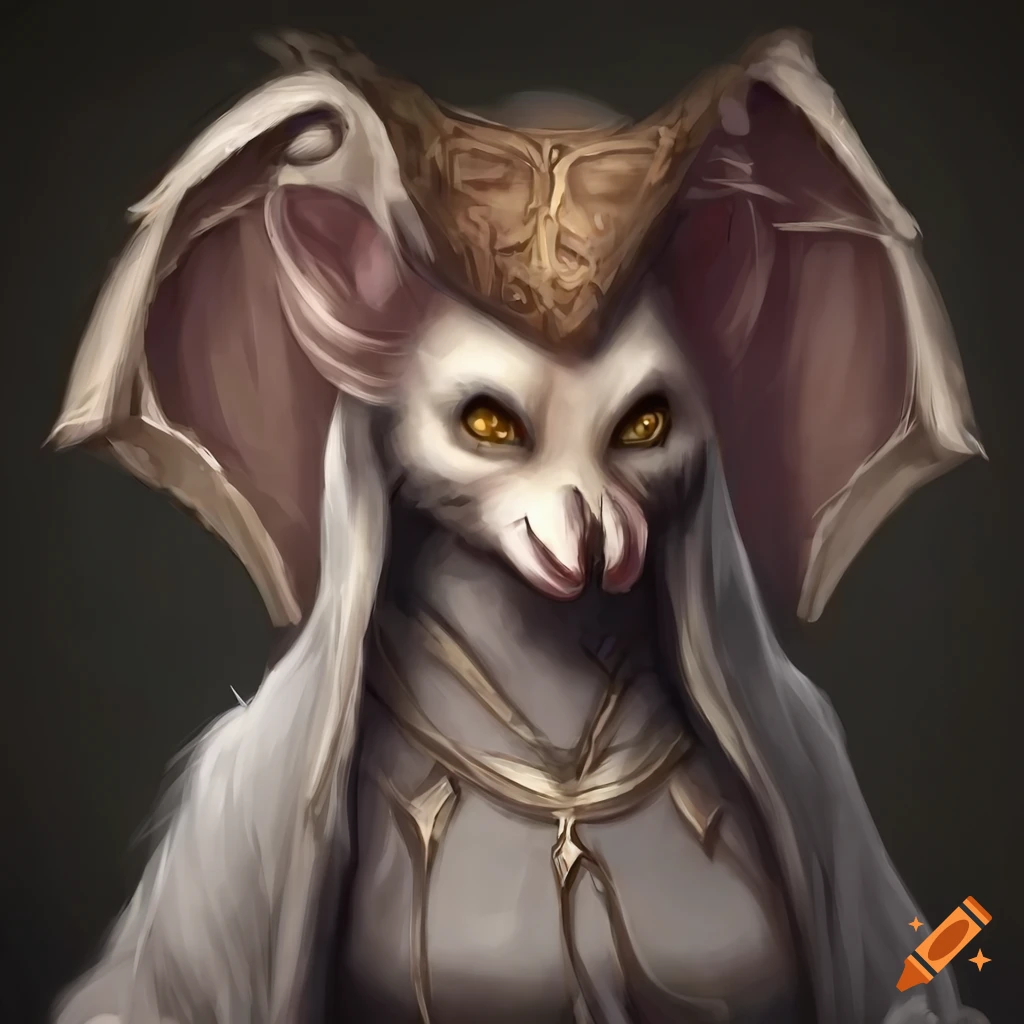 artwork of a female bat cleric in persian clothing