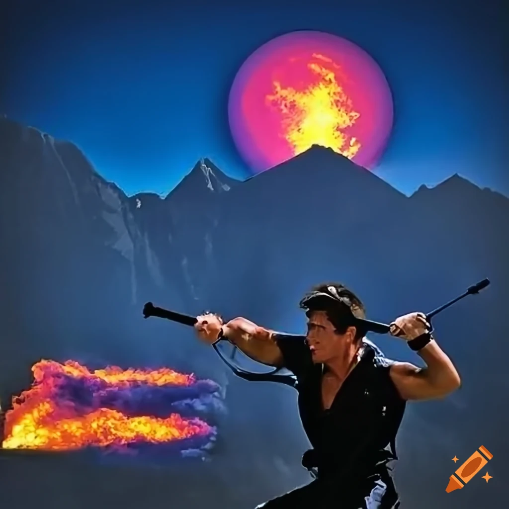 80s style movie poster for Ninja Fury: Colt's Revenge