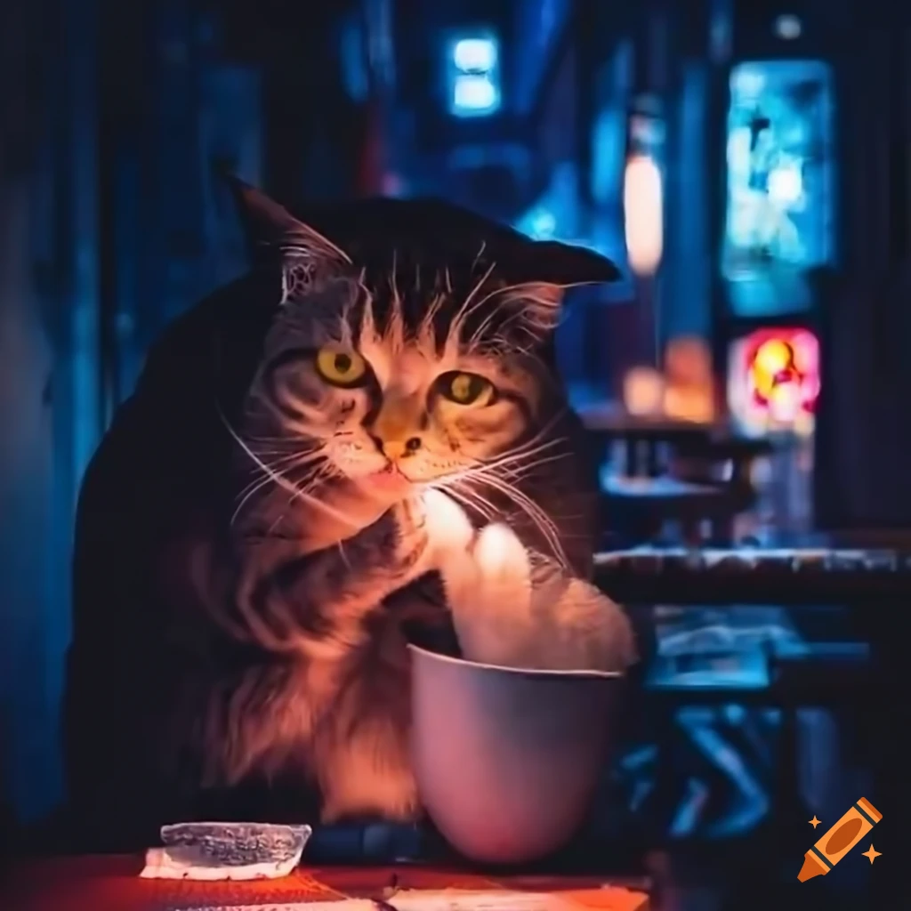 Cat Eating Ramen Noodles In A Japanese Restaurant At Night On Craiyon cat-eating-ramen-noodles-in-a-japanese-restaurant-at-night-on-craiyon