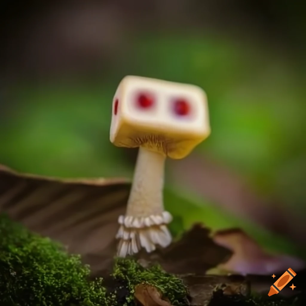 minimalist mushroom made of dice cubes