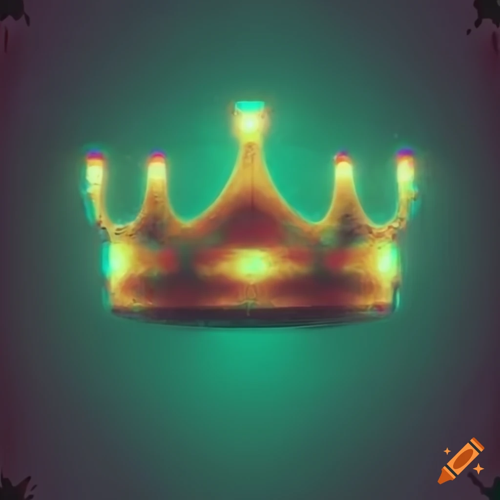 grungy medieval crown with glitchy textures