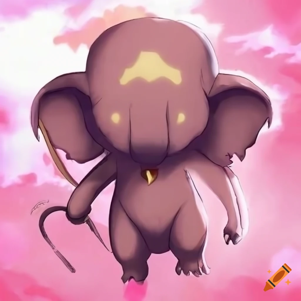 powerful manga character with elephant features