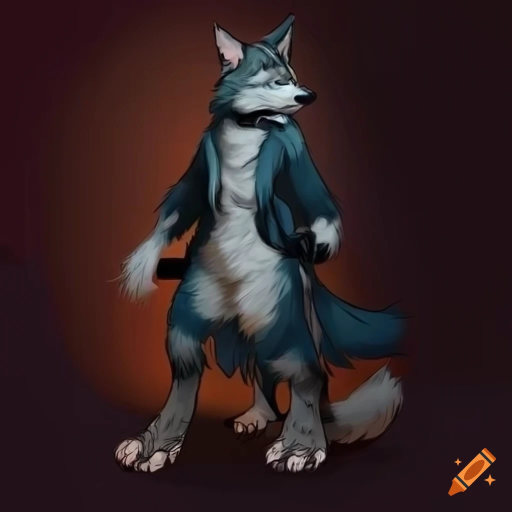 grunge-style artwork of a detailed wolf