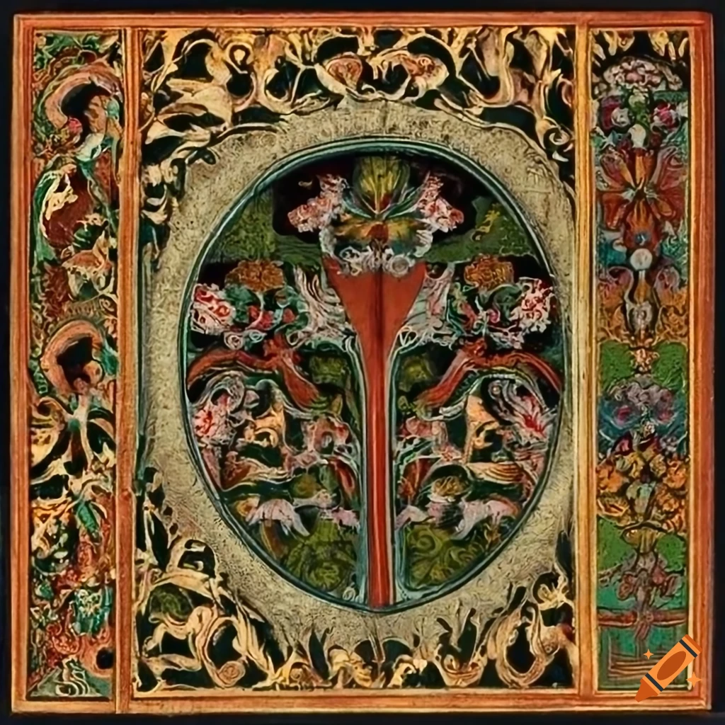 High resolution illuminated manuscript with ornate calligraphy on Craiyon