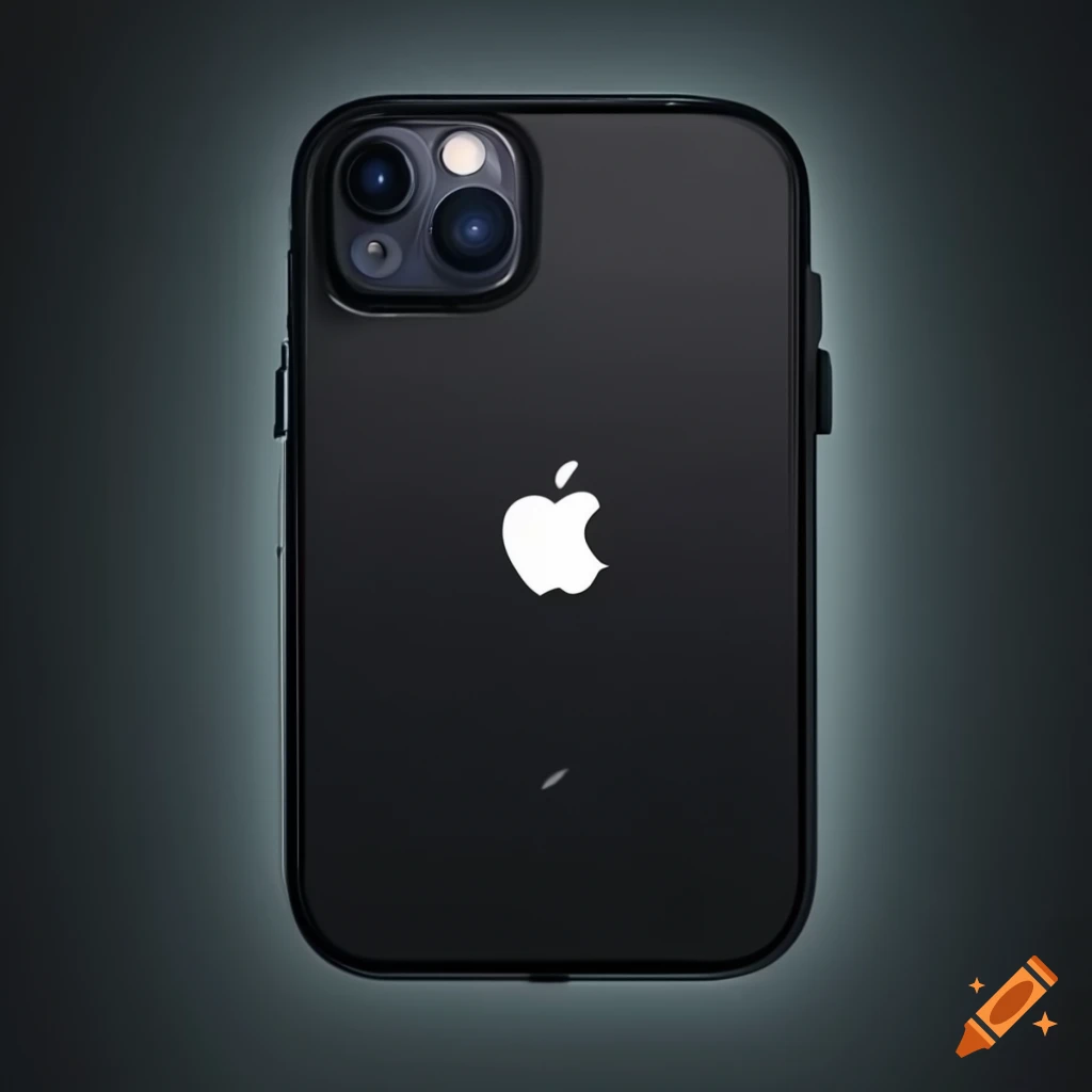 Back view of a black iphone 12