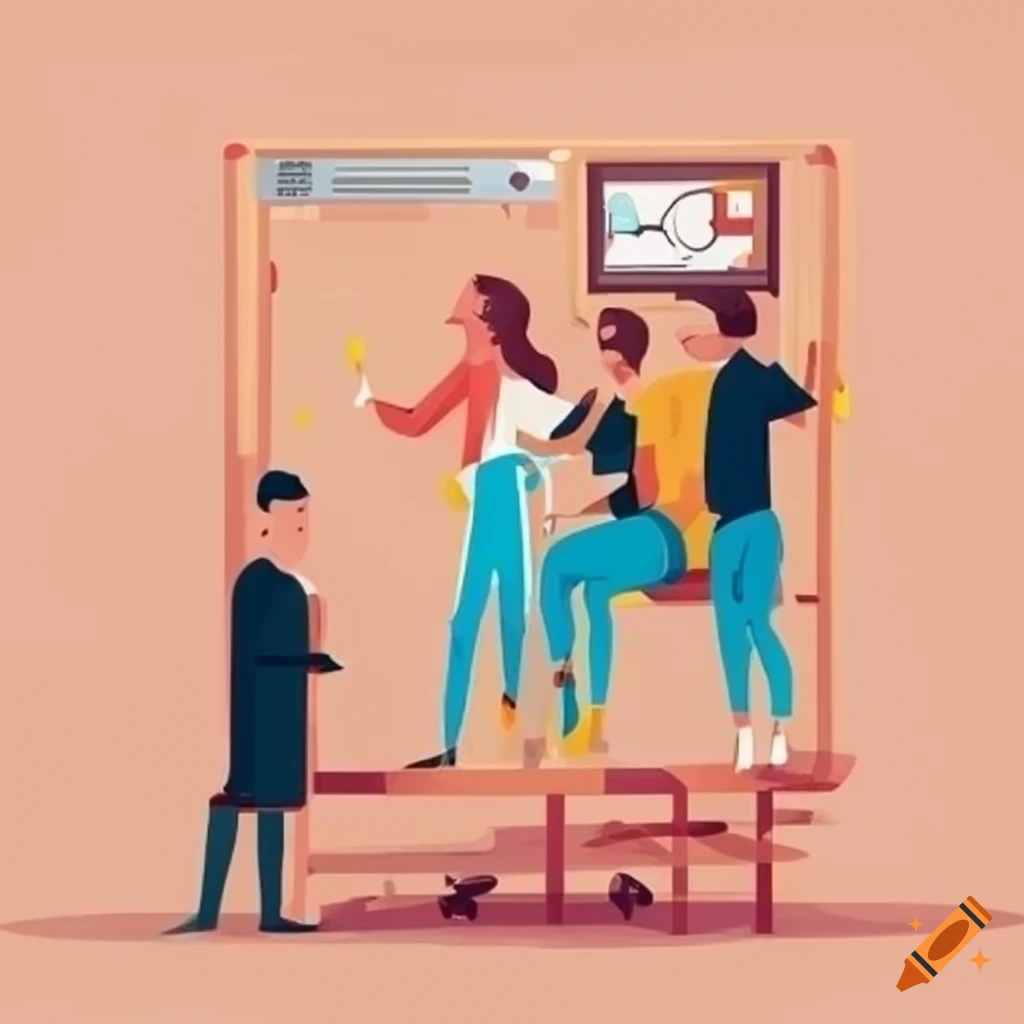 flat-design-illustration-of-a-team-meeting-on-craiyon