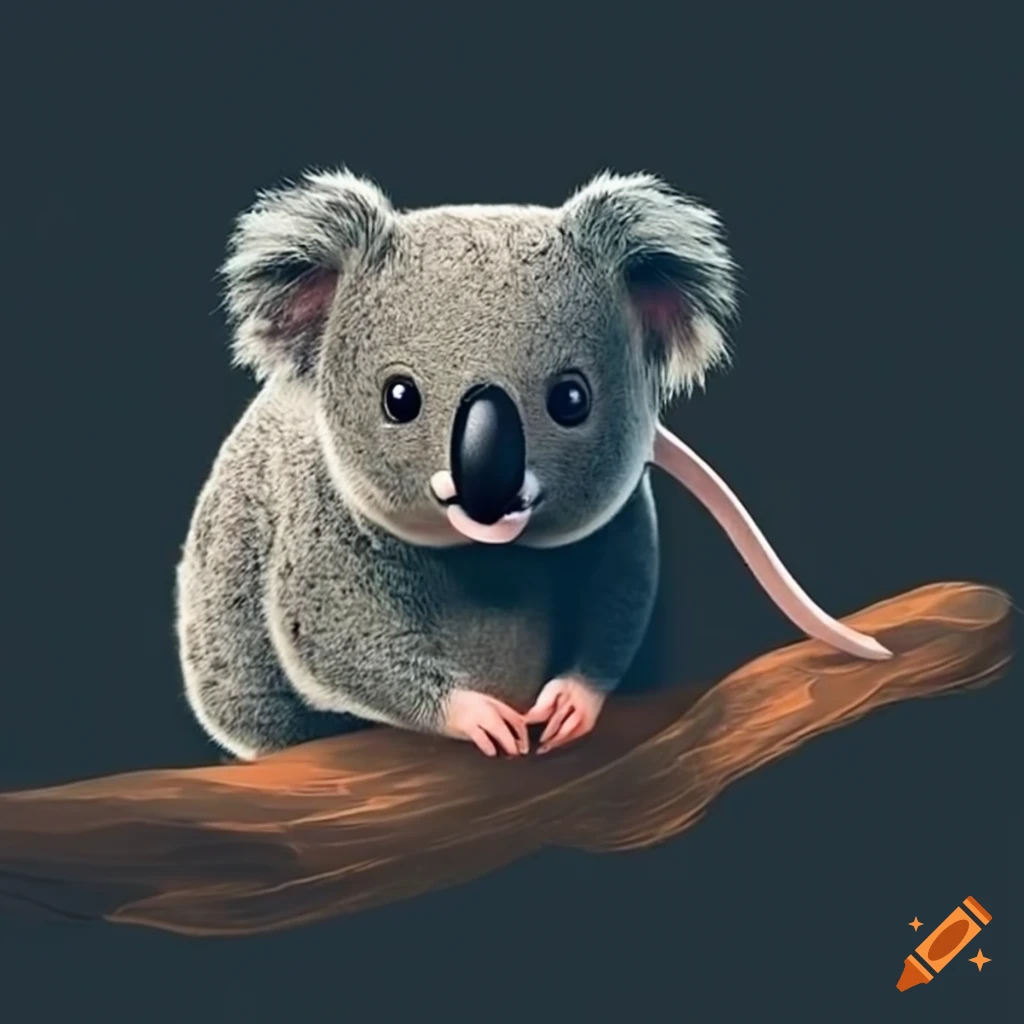 cute hybrid animal with mouse and koala features