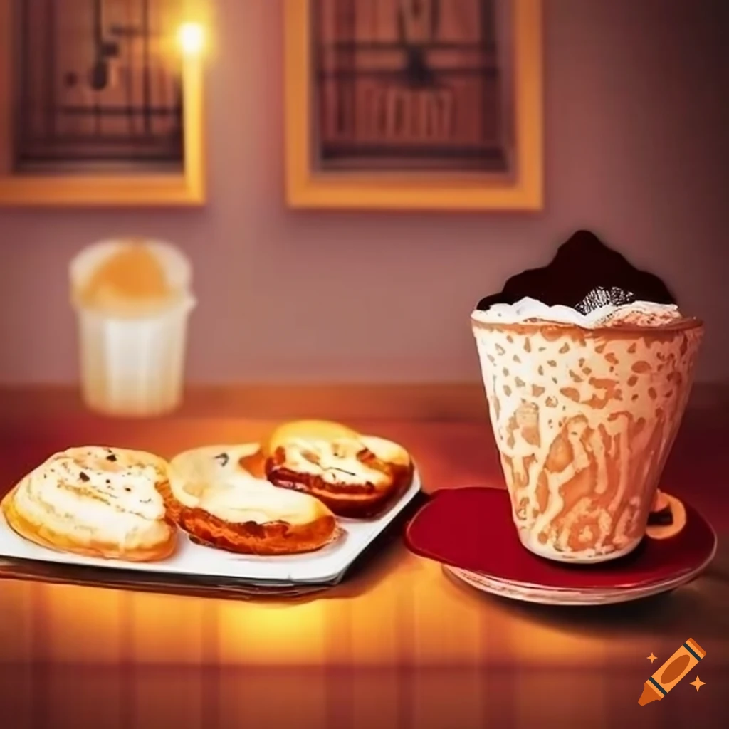 cozy café with father and daughter enjoying hot chocolate and pastries