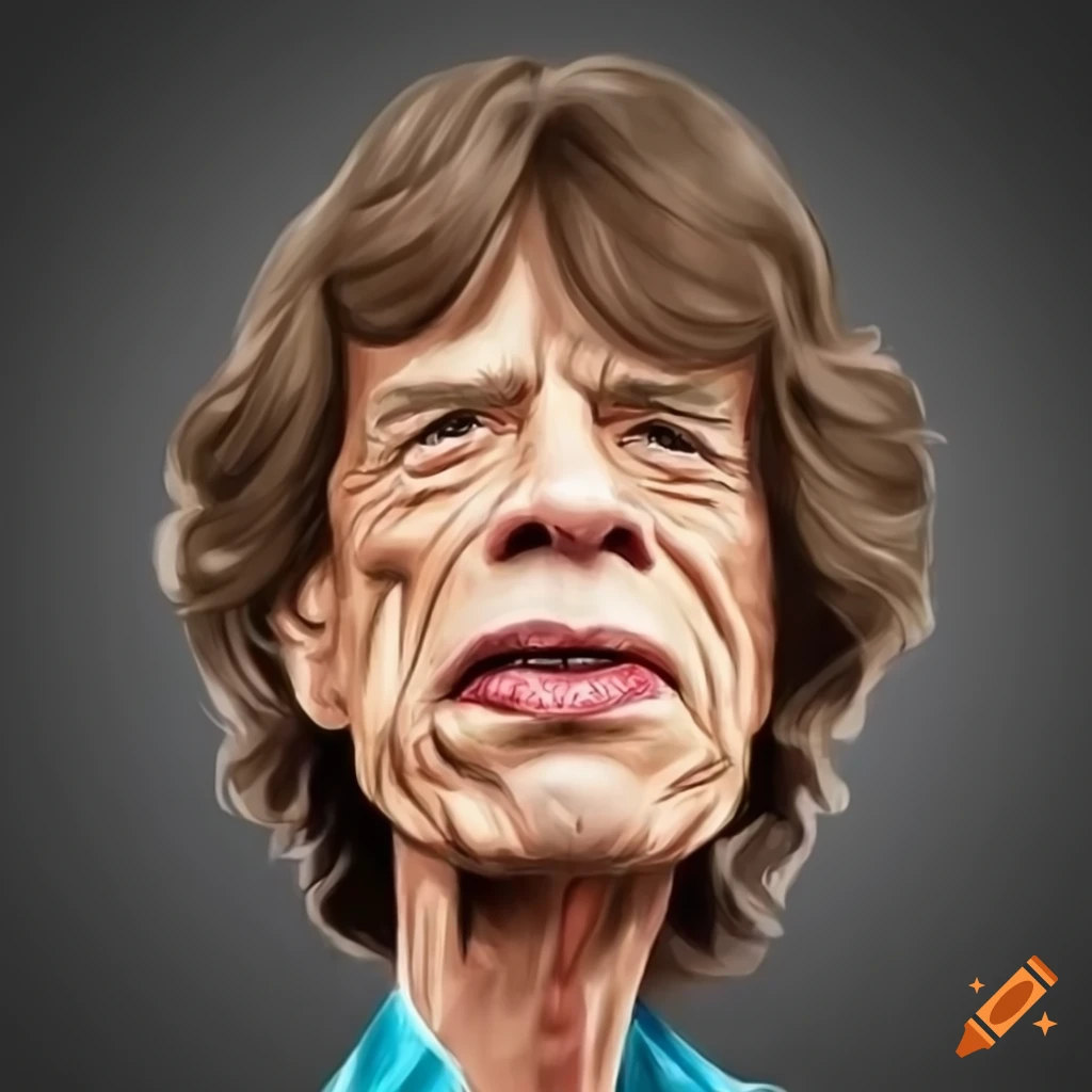 cartoon caricature of Mick Jagger